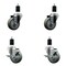 Service Caster 3.5'' SS Gray Poly Wheel Swivel 1-1/2'' Expanding Stem Caster Set 2 Brakes, 4PK SCC-SSEX20S3514-PPUB-2-TLB-2-112 - alternate 1